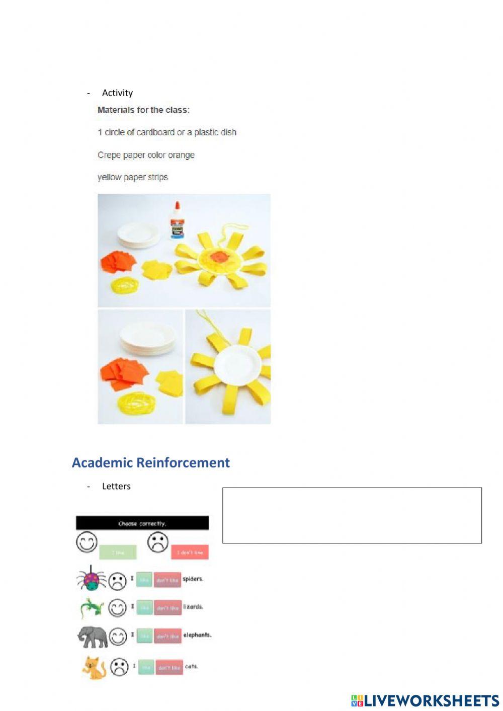 Weekly activities week 18