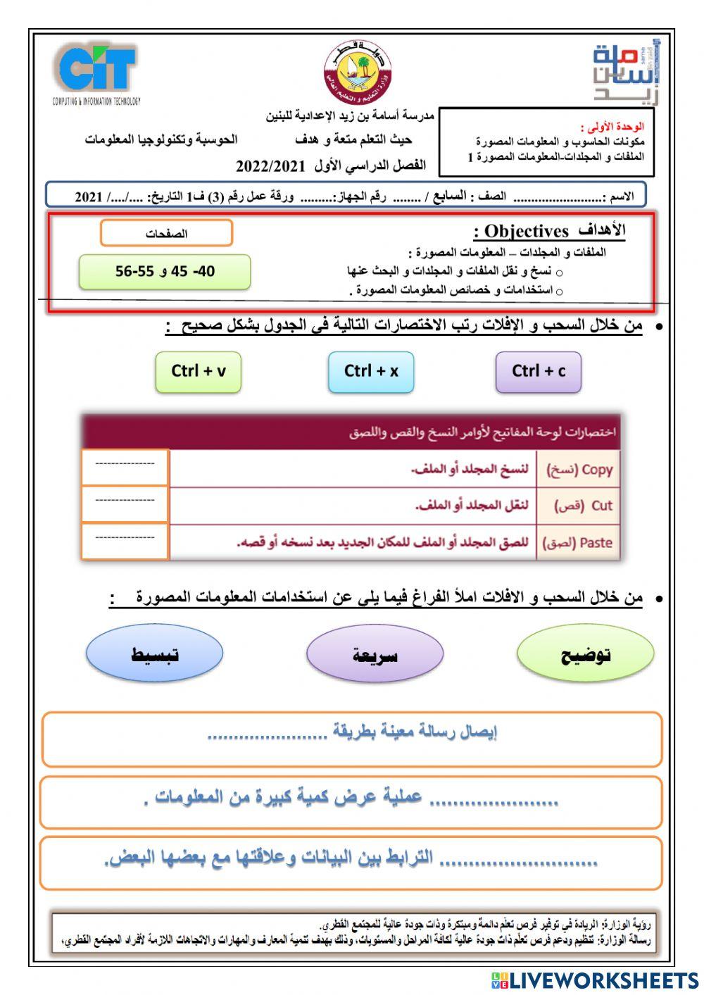 الأسبوع 3 سابع