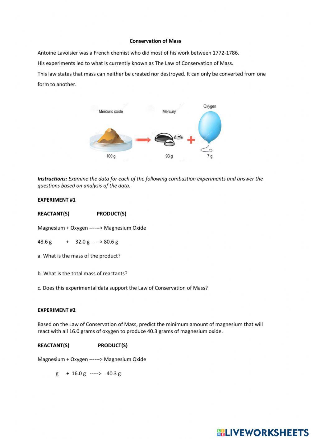 Conservation of Mass