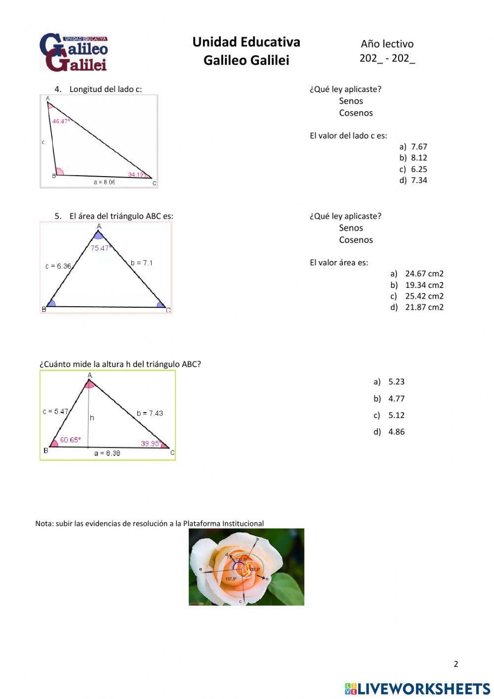 Ley de Senos y Cosenos