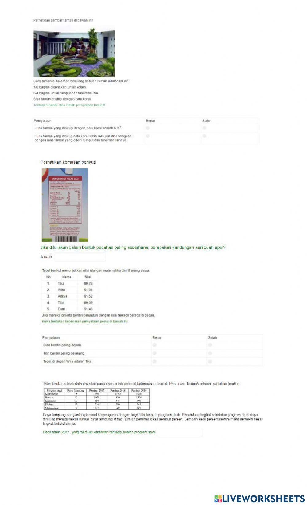 LKPD Kelas 5 Literasi Fiksi dan Numerasi Sei AKM-2