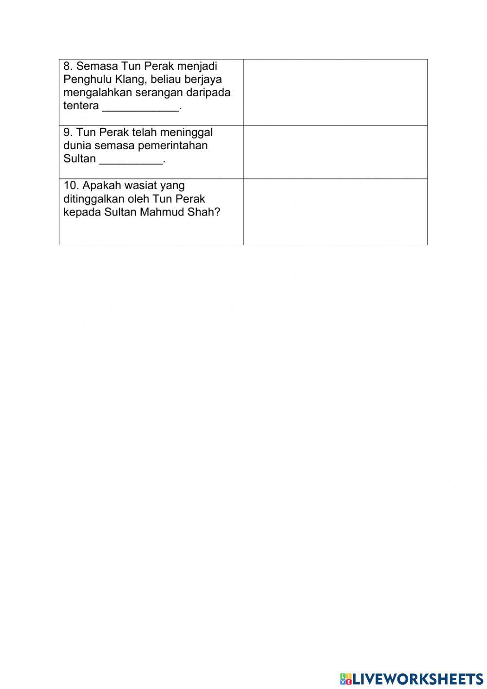 Tun Perak Bendahara Terbilang