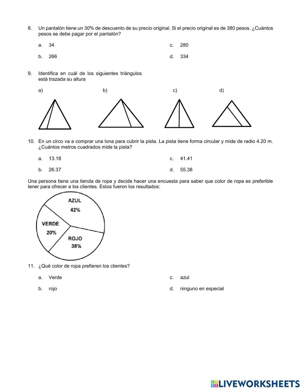 Evalaución Diagnóstica Mate 1°