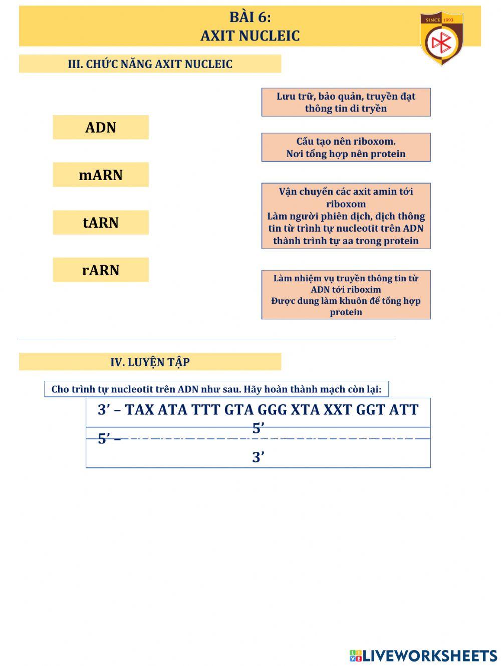 Bài 6 Sinh học 10