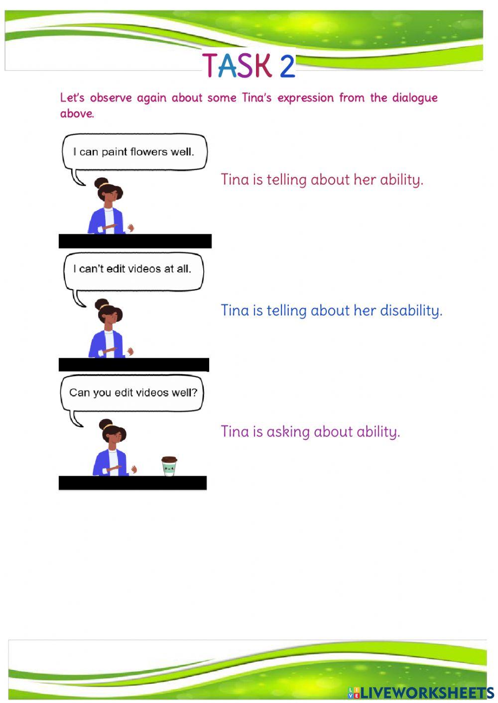 Telling Ability Task 2