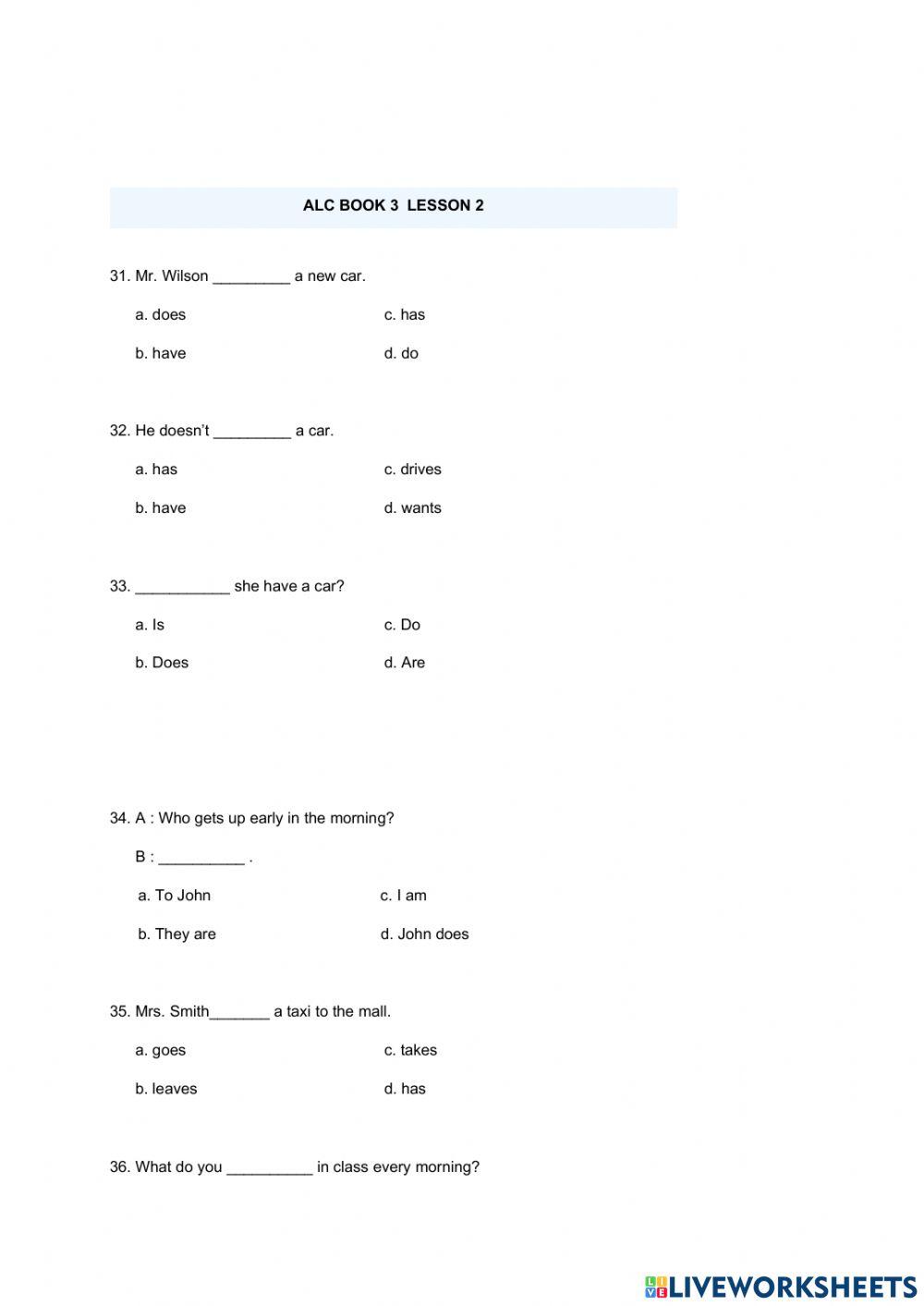 ALC Book 3B reading practice