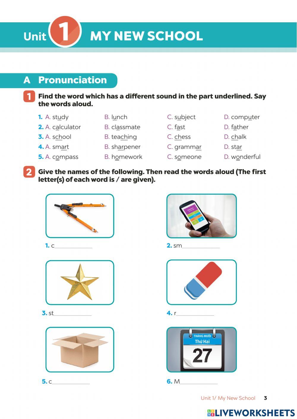 Unit 1: My new school (3-4)