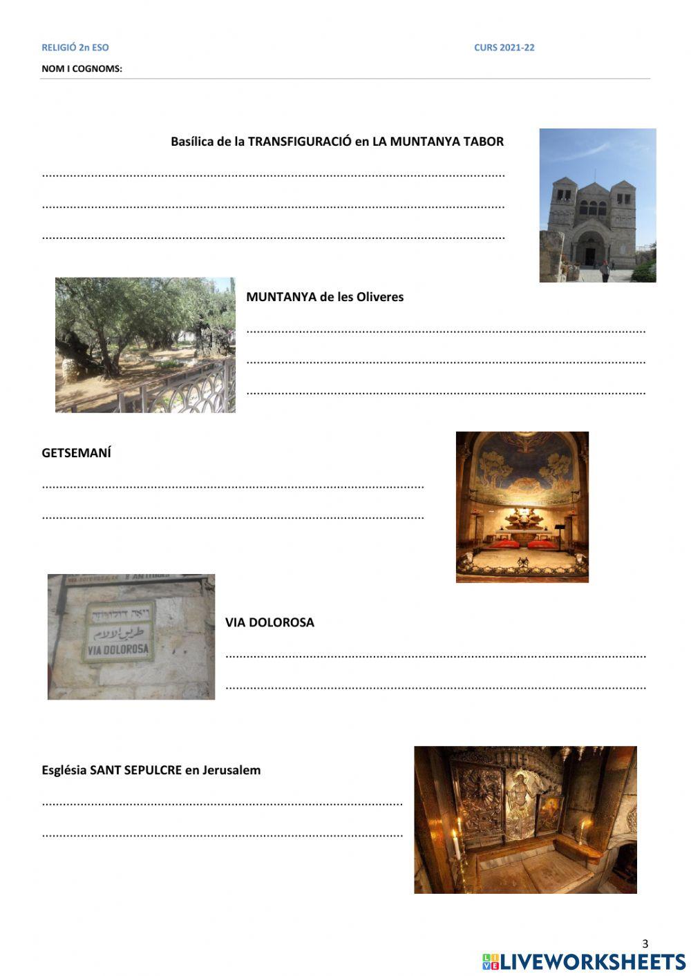 Llocs en la vida de jesús