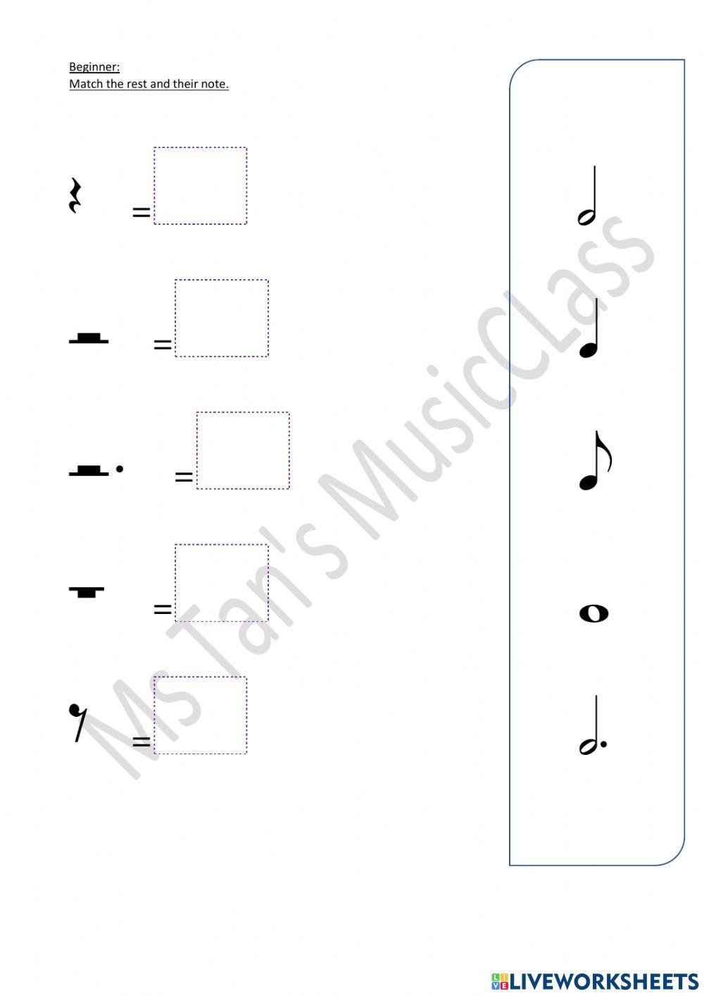 Rest & note matching