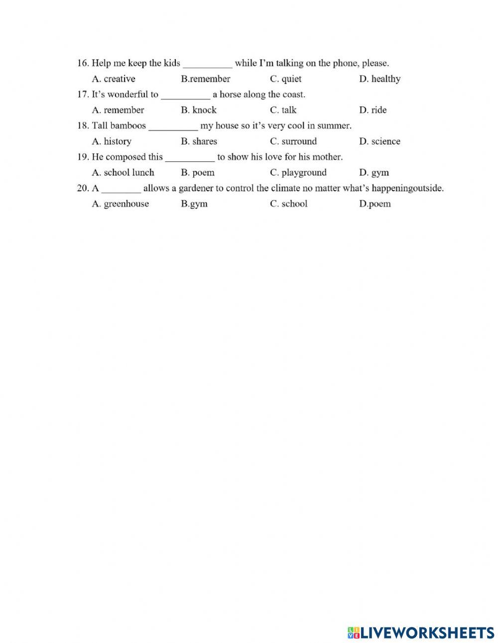 Unit 1 my new school 1375150 vhuong live worksheets