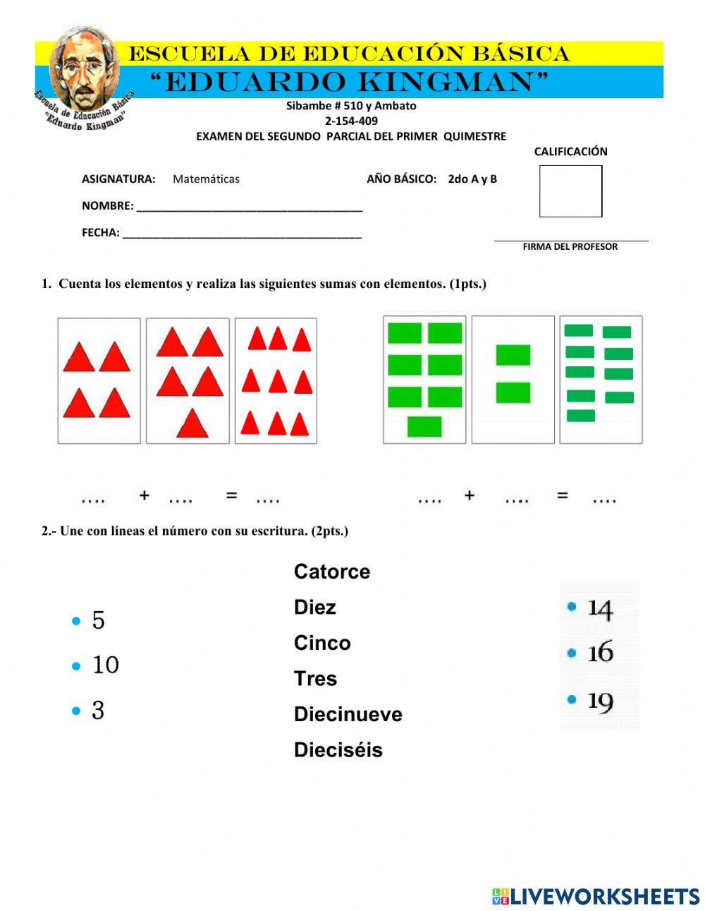 Evaluación de matematicas