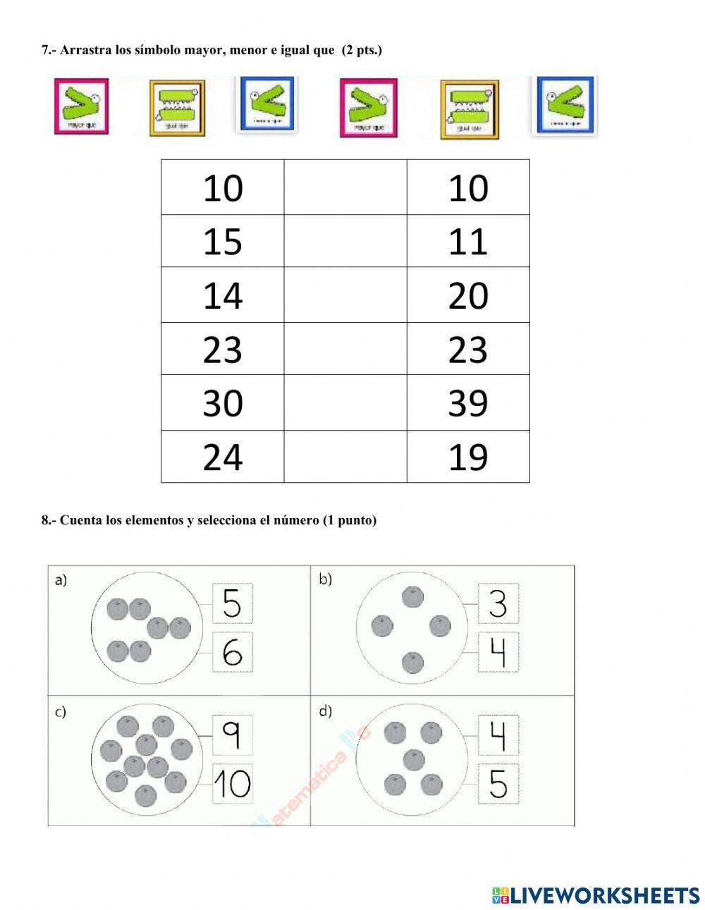Evaluación de matematicas
