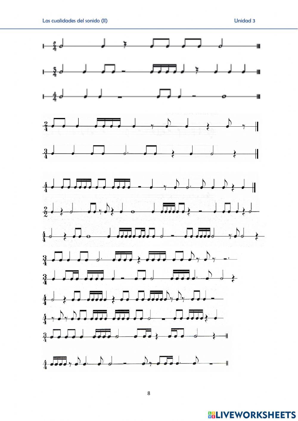 Escribe las barras de compás