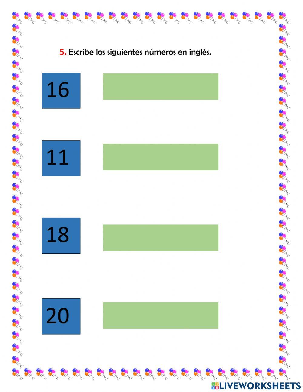 Ficha evaluativa- inglés