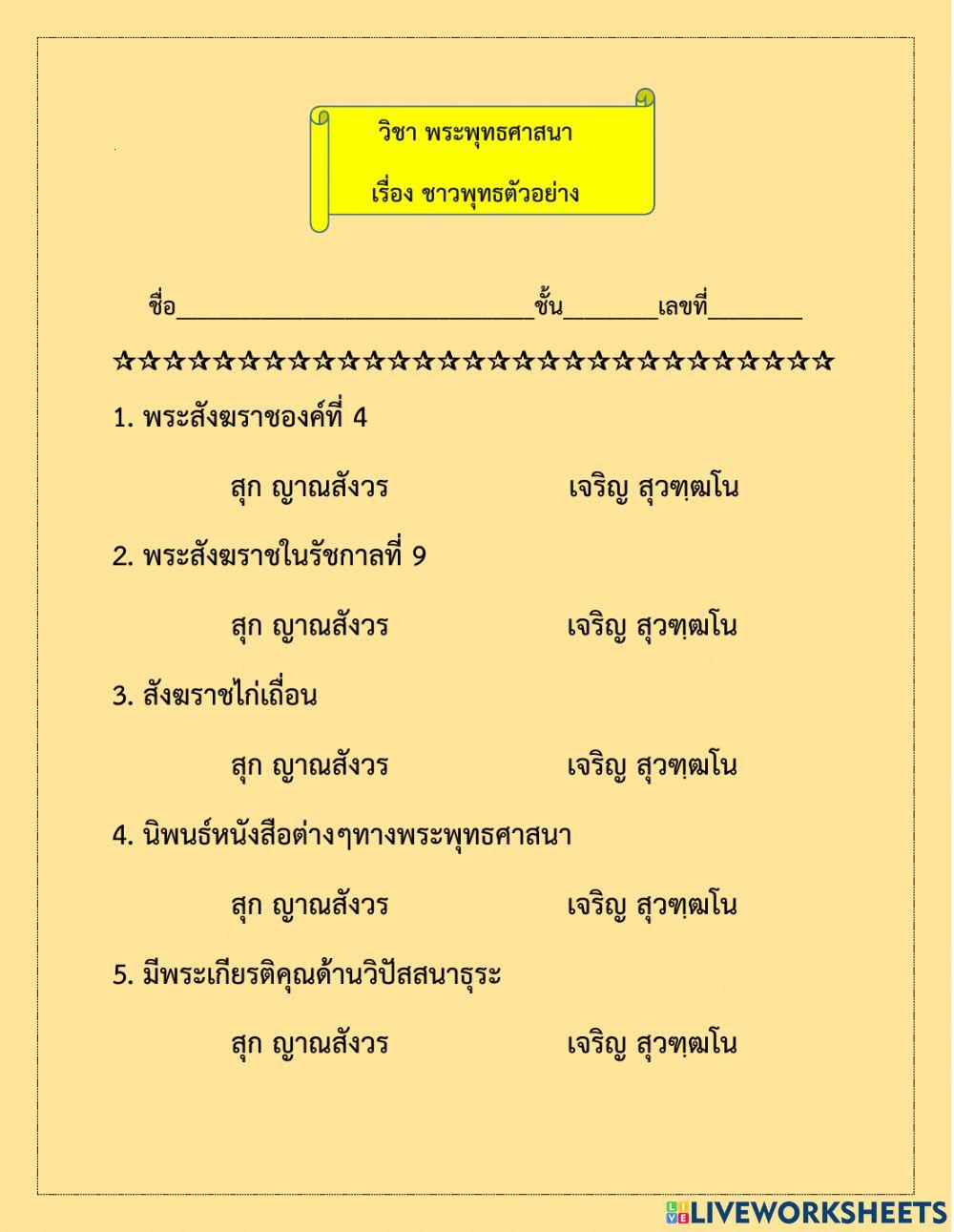 ชาวพุทธตัวอย่าง