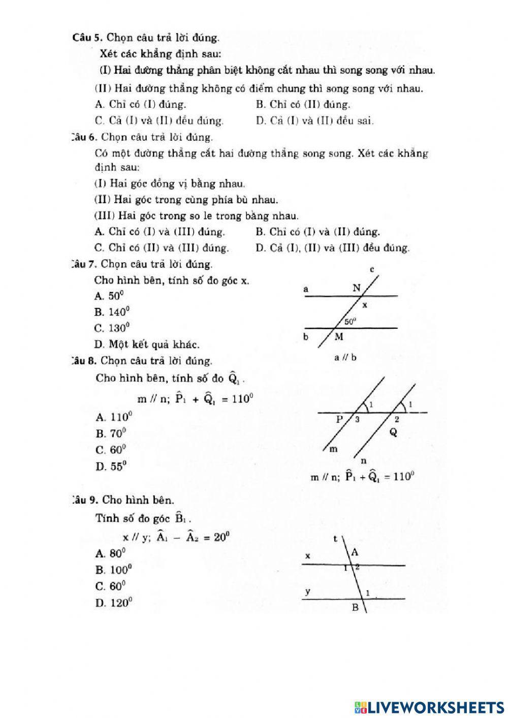 Đề 2 - Đường thẳng vuông góc - đường thẳng song song