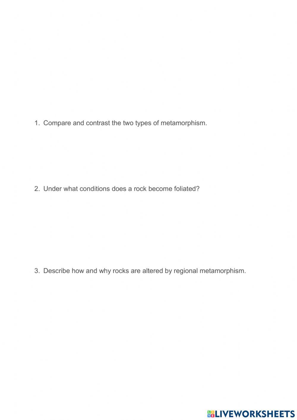 4.13 Metamorphic Rocks