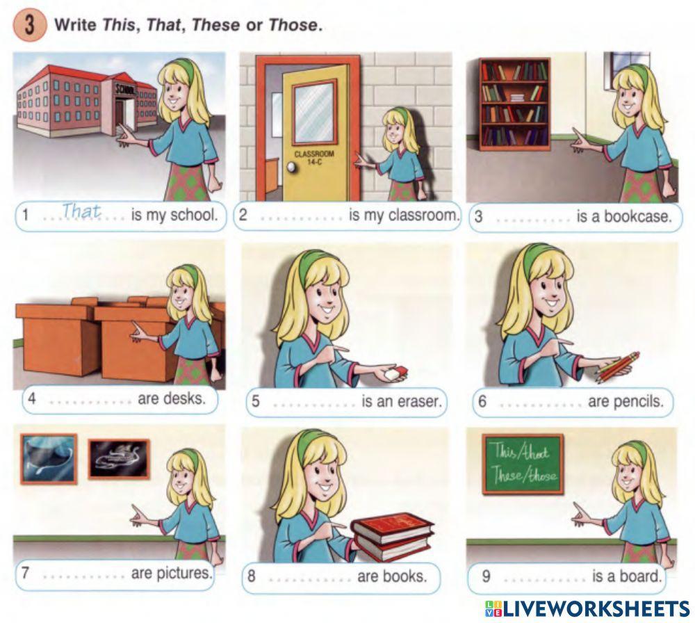 NRU 1. Unit 5. This that these those bài 3