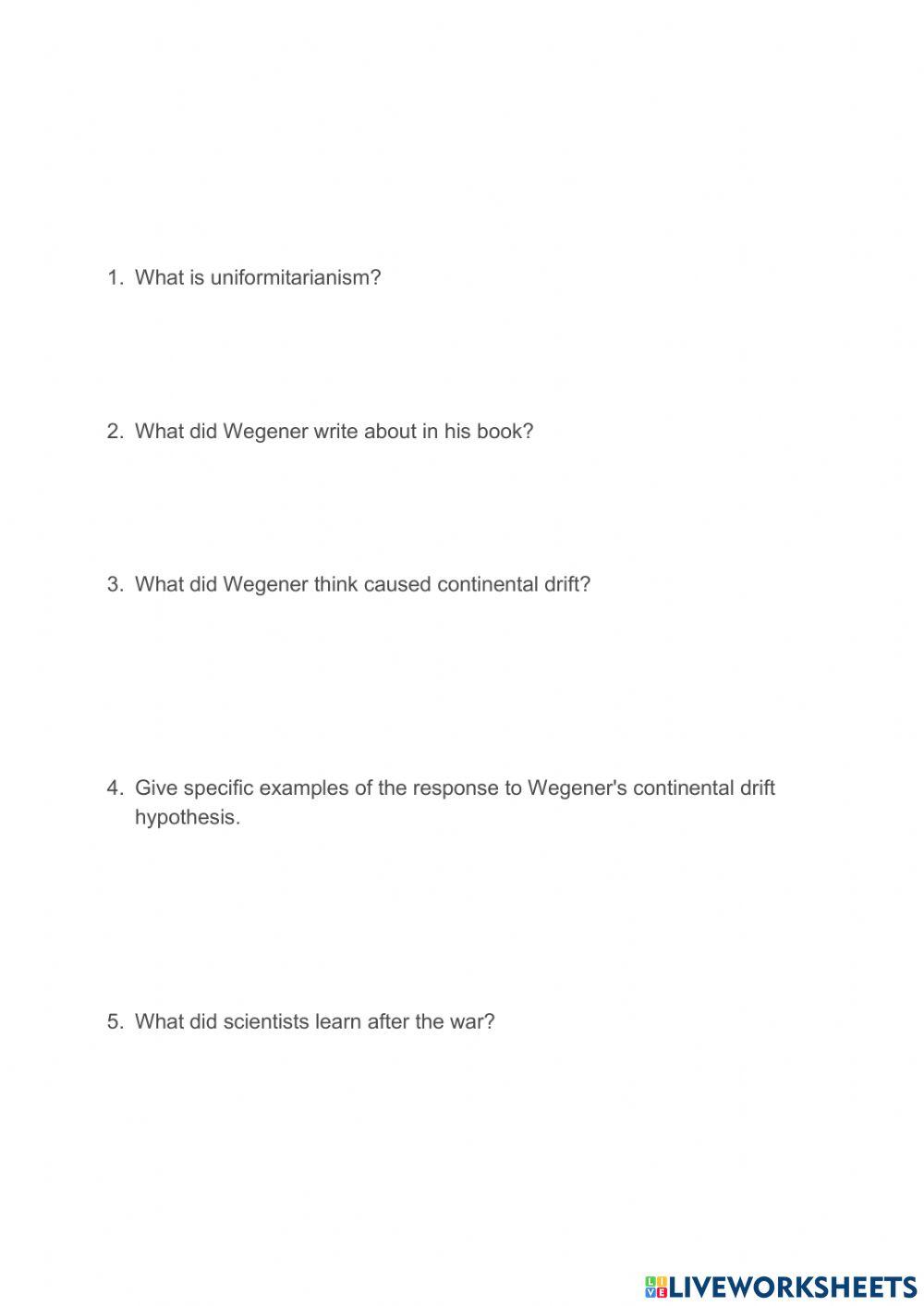 5.2 Wegener and the Continental Drift Hypothesis