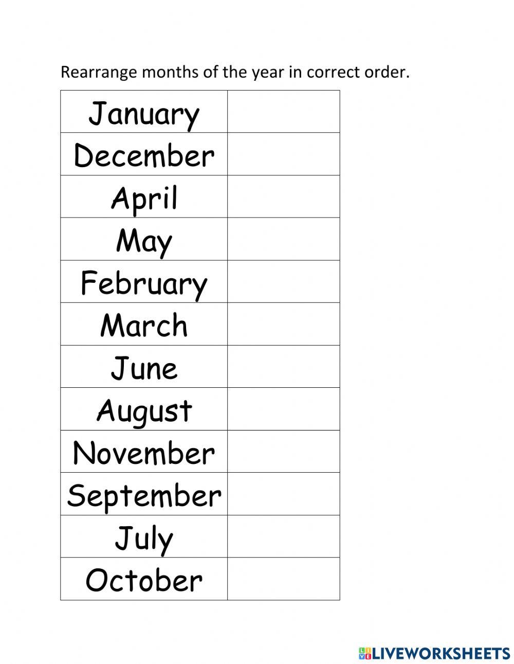 Months of the year