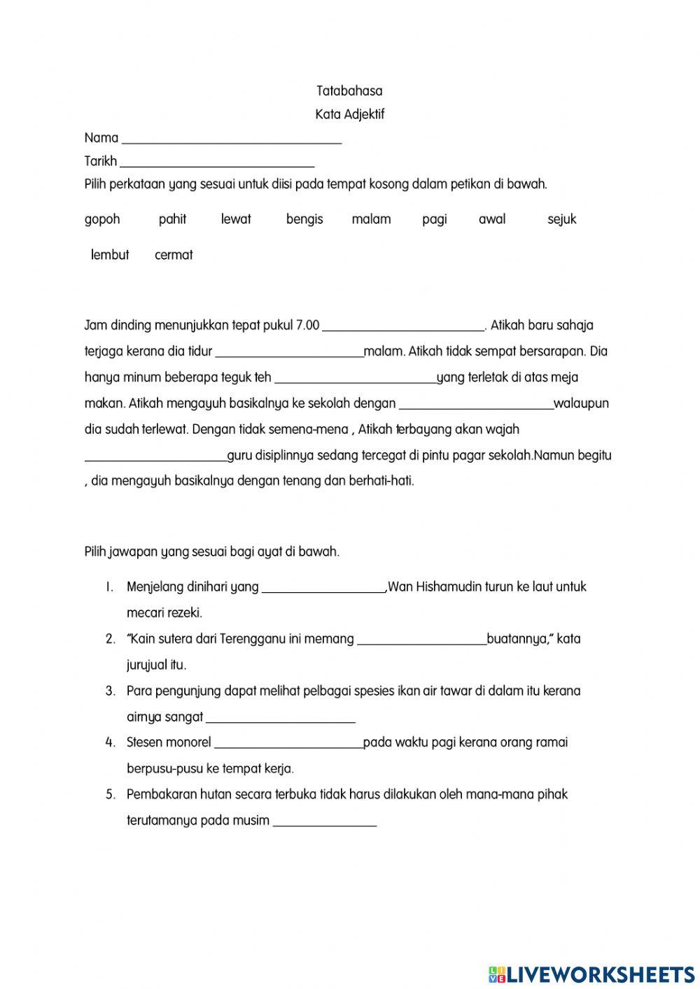 Bahasa Melayu Tahun 4