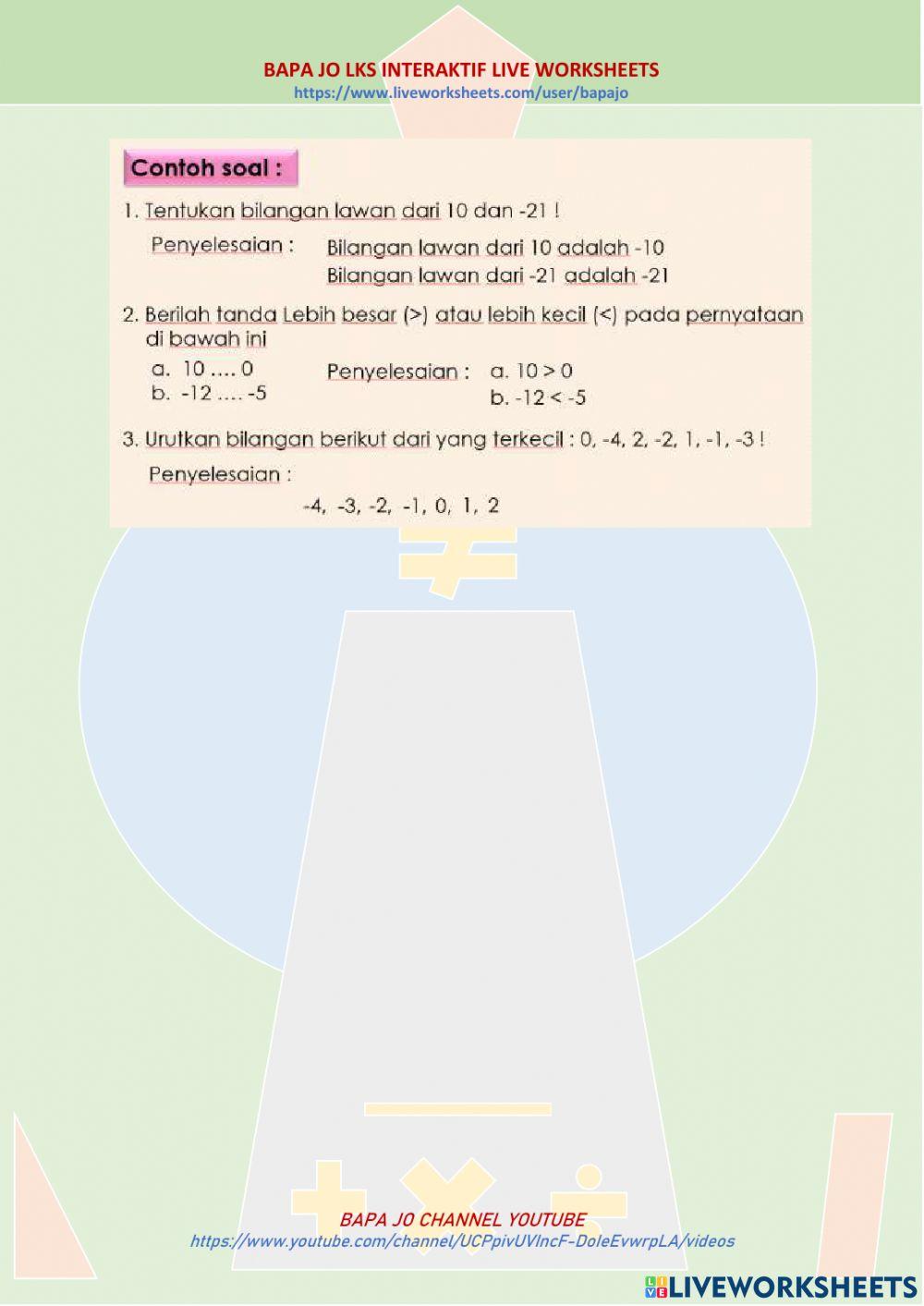 Mengenal bilangan bulat