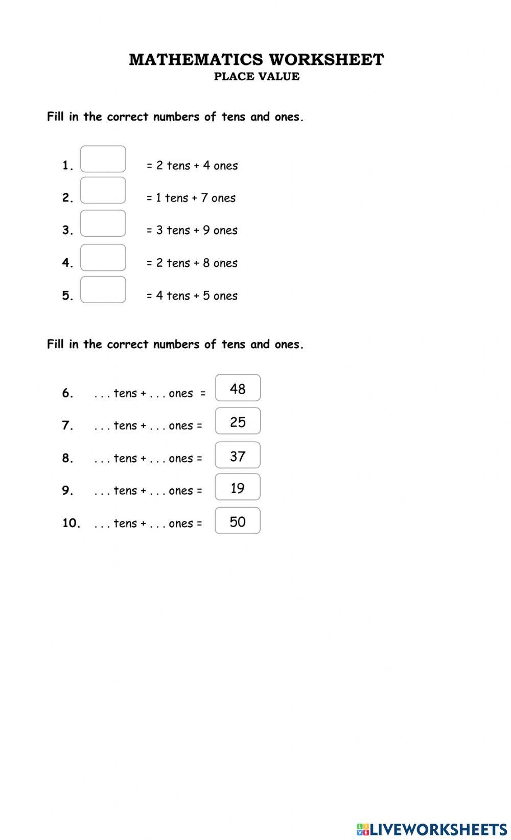 Place Value and Value