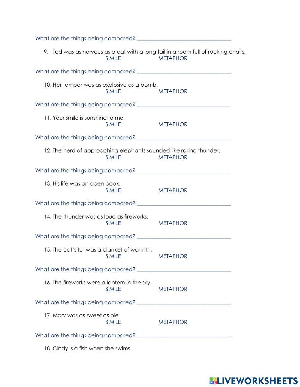 Identifying Similes and Metaphors