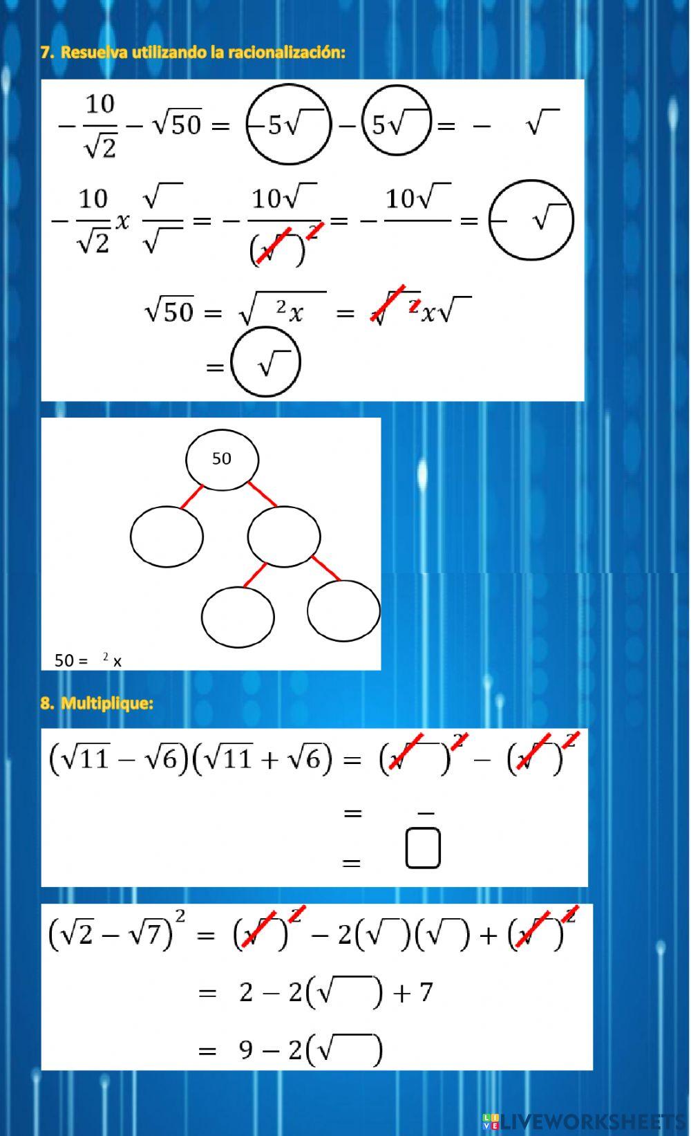 Examen de Matemáticas 9no. III Parcial 2