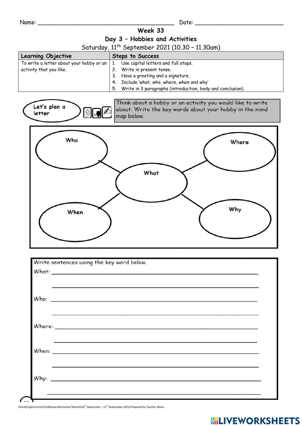 Hobbies and activities