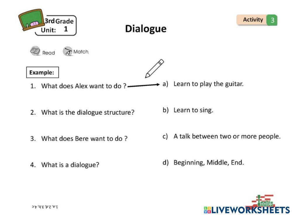 Dialogue Structure worksheet | Live Worksheets