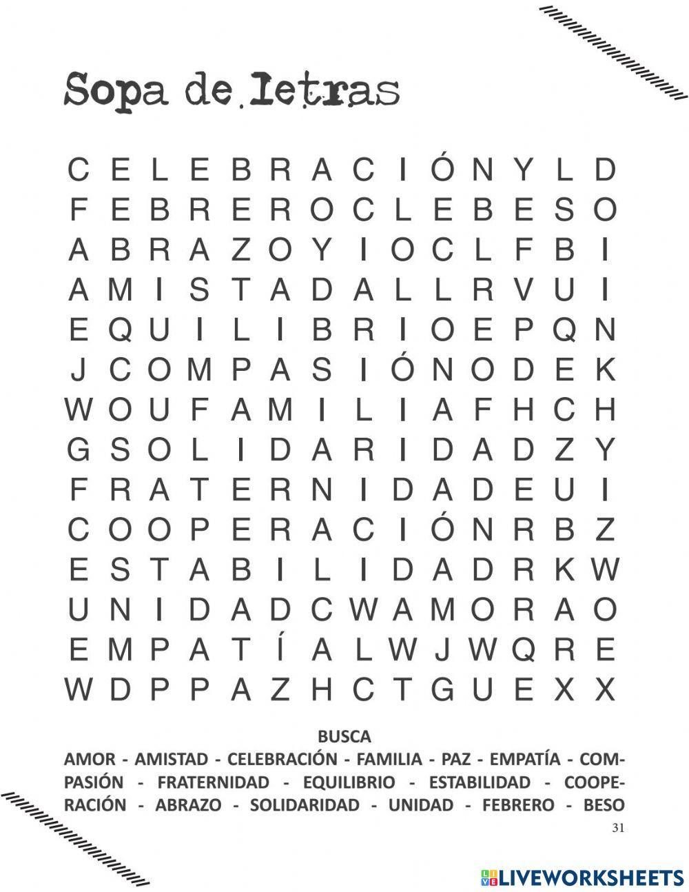 Sopa de letra empatia