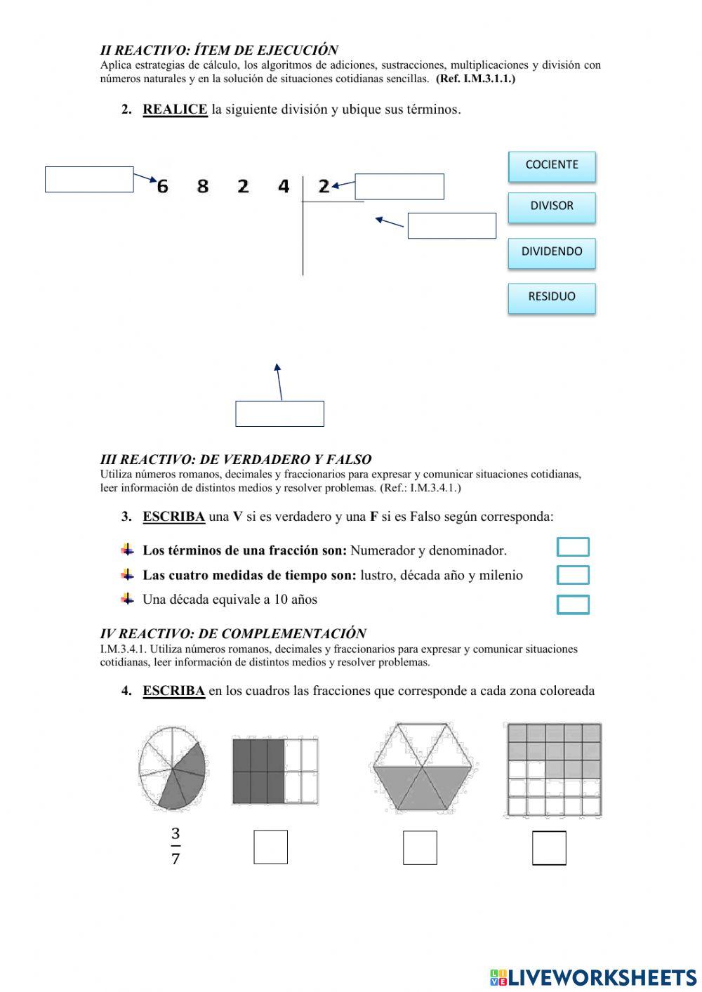 Evaluacion de Diagnostico Matematica