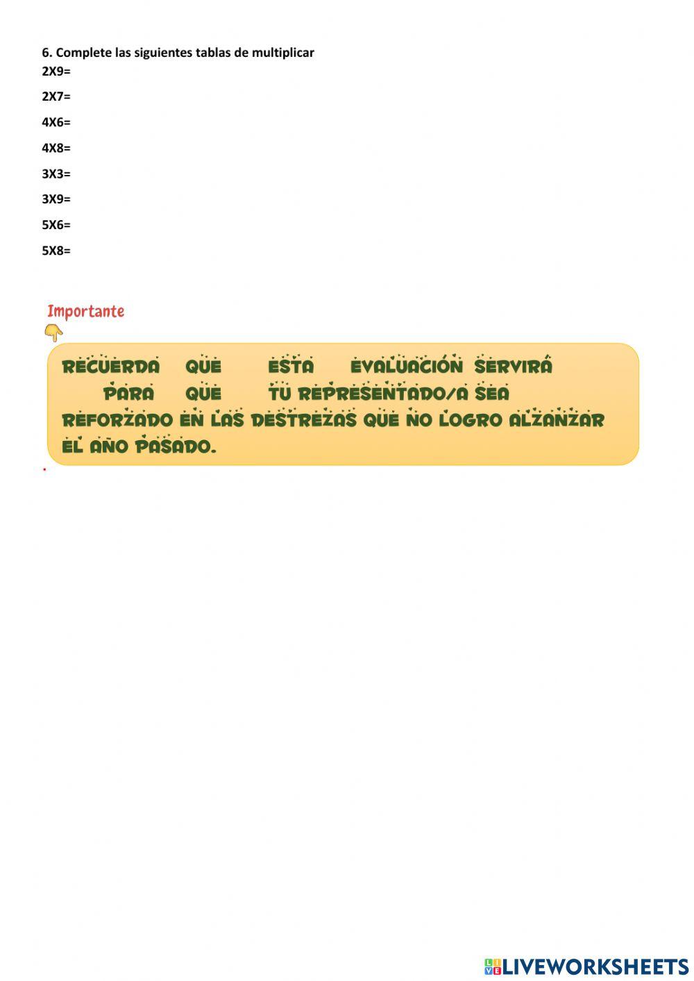 Diagnostico matematicas  4