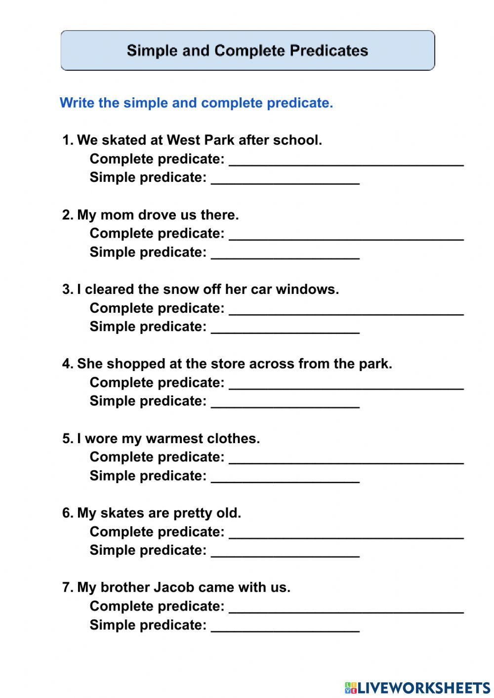 SIMPLE AND COMPLETE PREDICATE 5159671 Kalitama Live