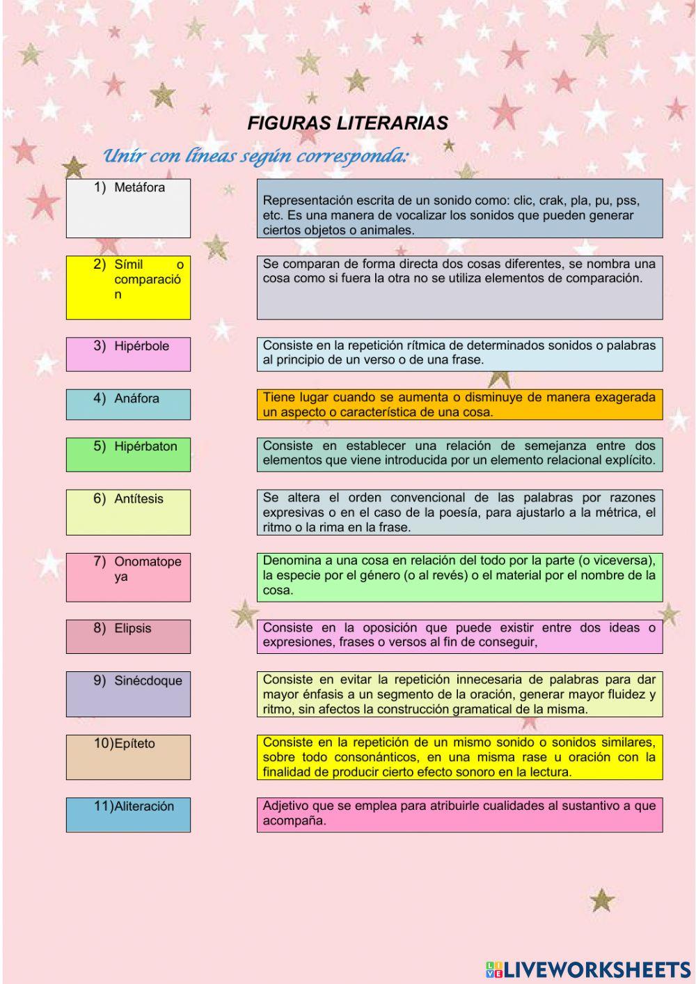 Actividad figuras literarias