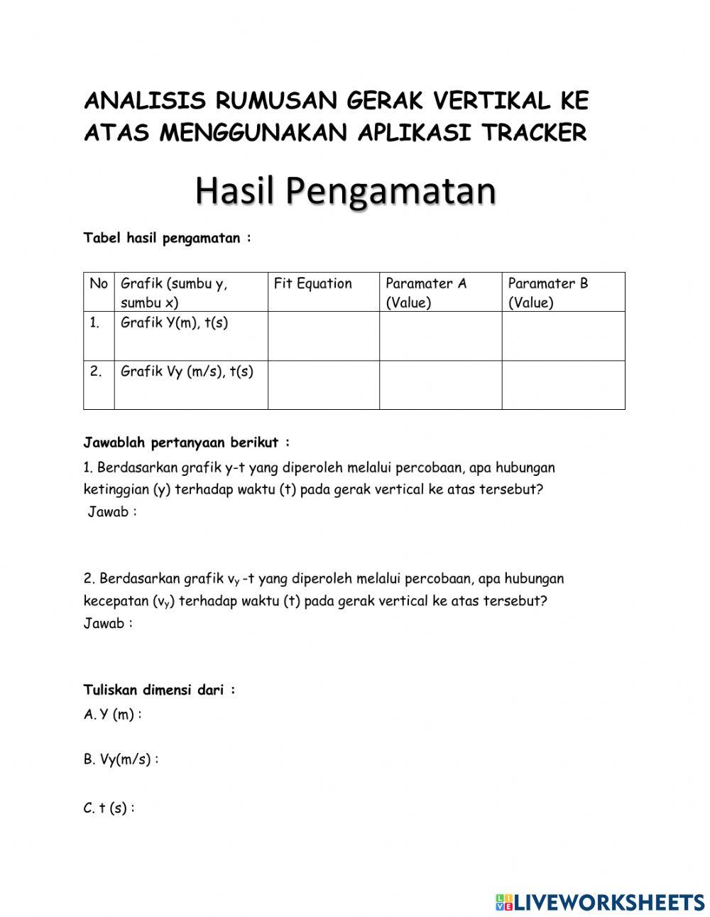 Gerak vertikal ke atas