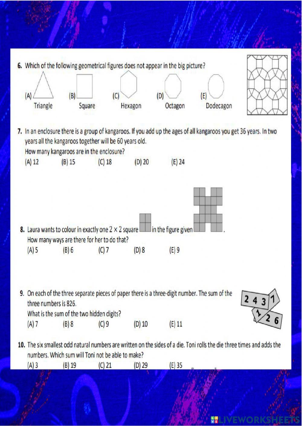 Maths HOTS Questions Grade 5