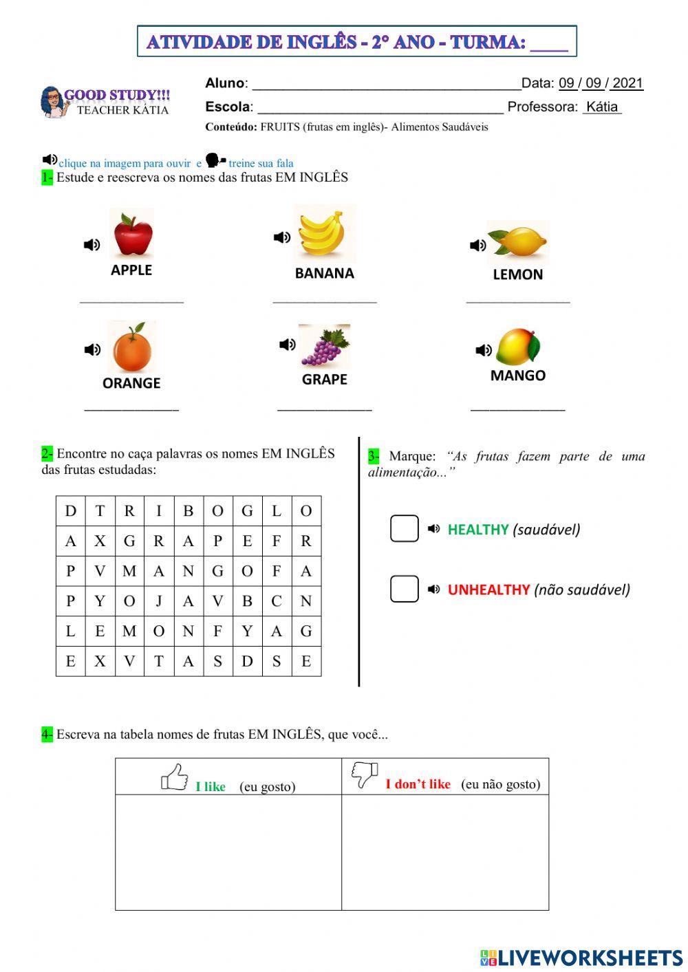 2° ano - INGLÊS - 09-0921