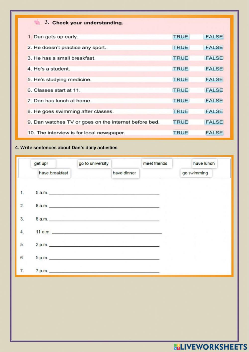 daily-routine-listening-comprehension-online-exercise-for-live