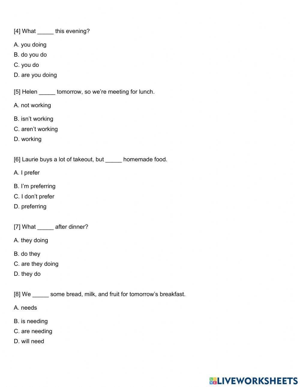 Written quiz 1 - intensive 3 (units 1 - 3)
