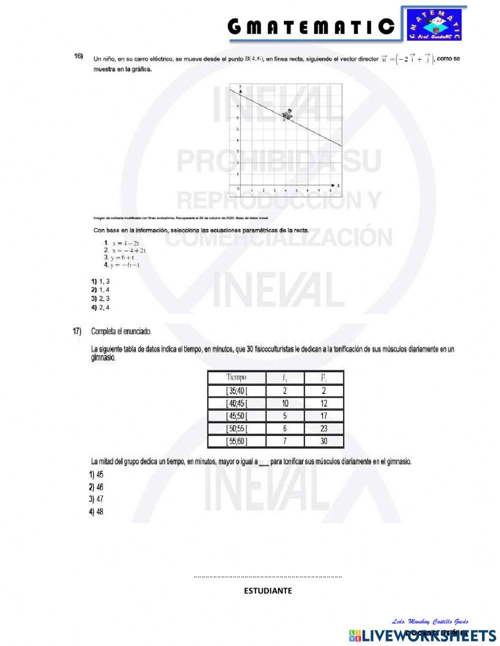 Evaluación Diagnóstica Mat-3ro-bach