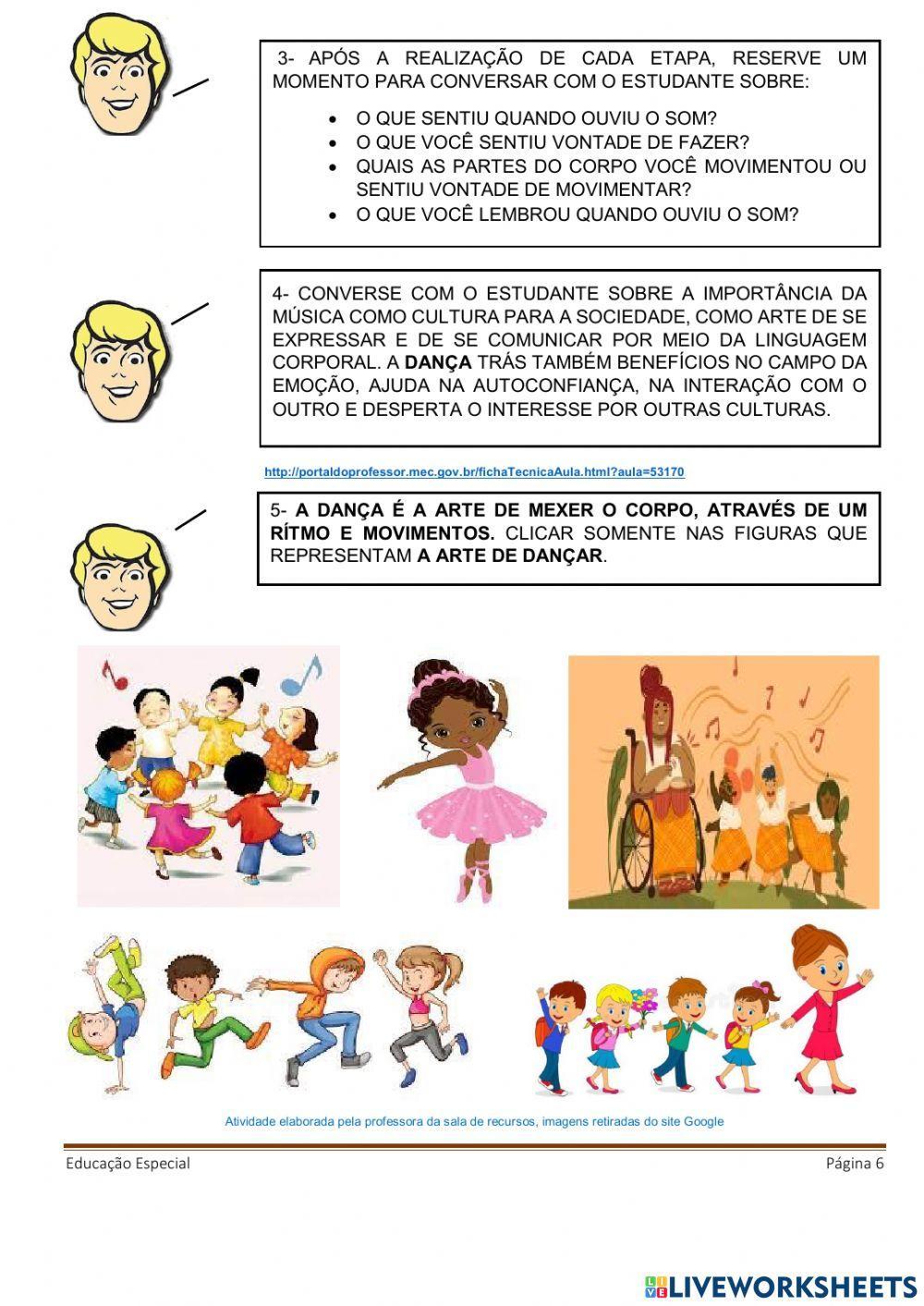 Inglês: As Cores - Educação Física: Yoga - Arte: Arte de Dançar