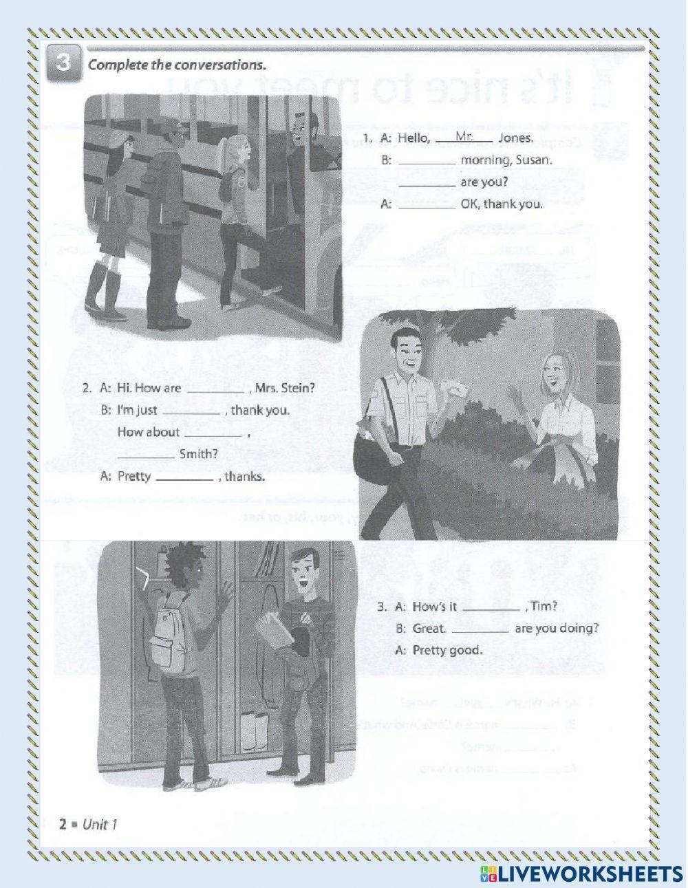 Exercises to practice basic english