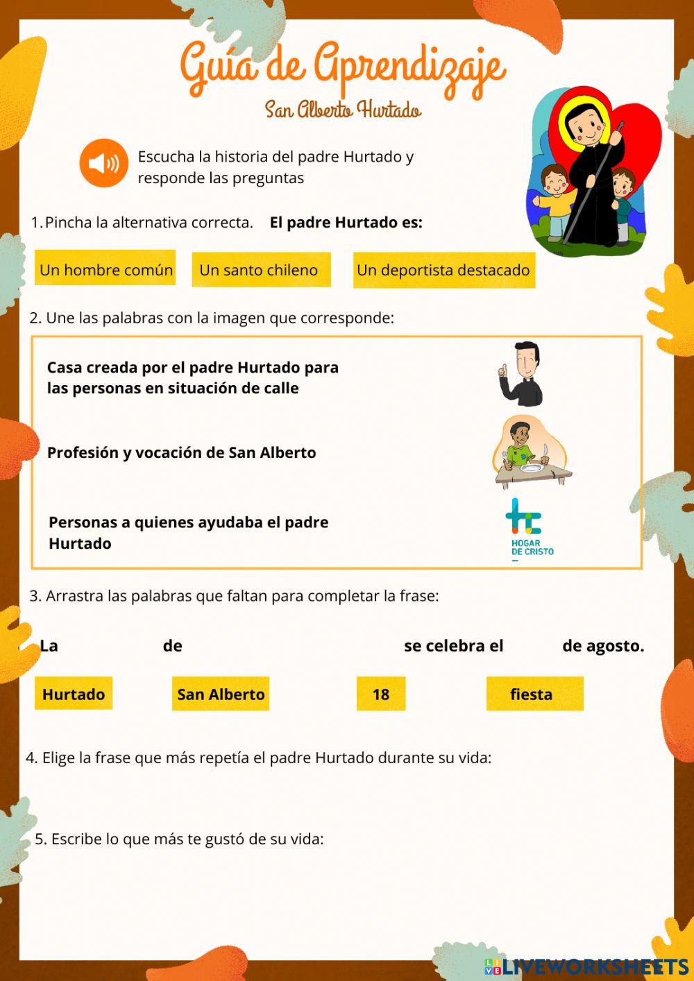 Guía de Aprendizaje de San Alberto Hurtado Chile