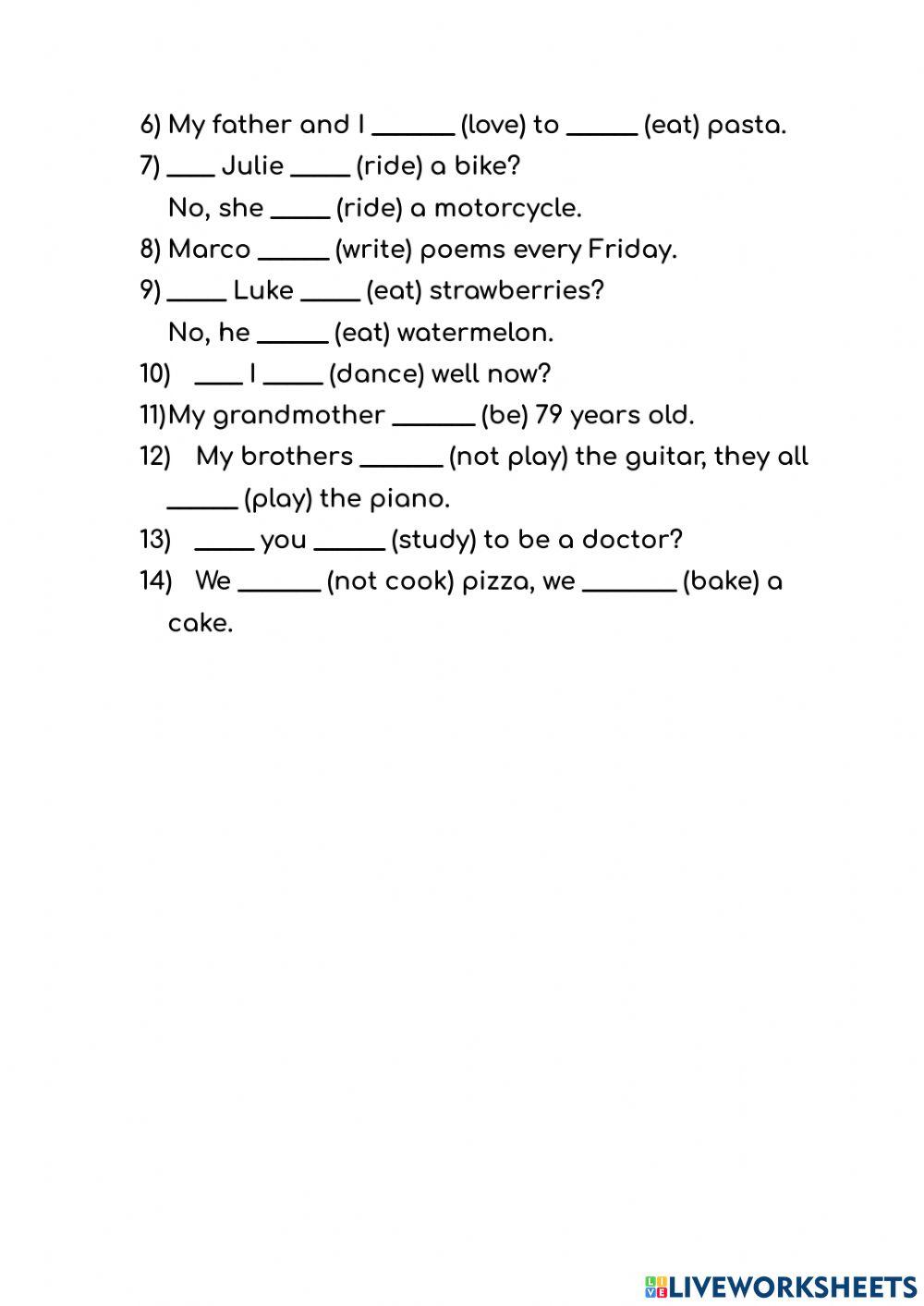 Present Simple and Continuous