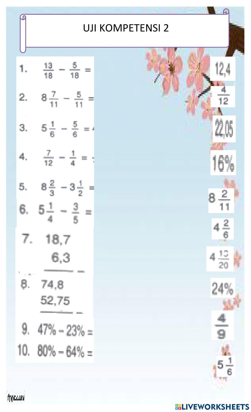 Matematika kelas 5 SD 2 Sumberagung