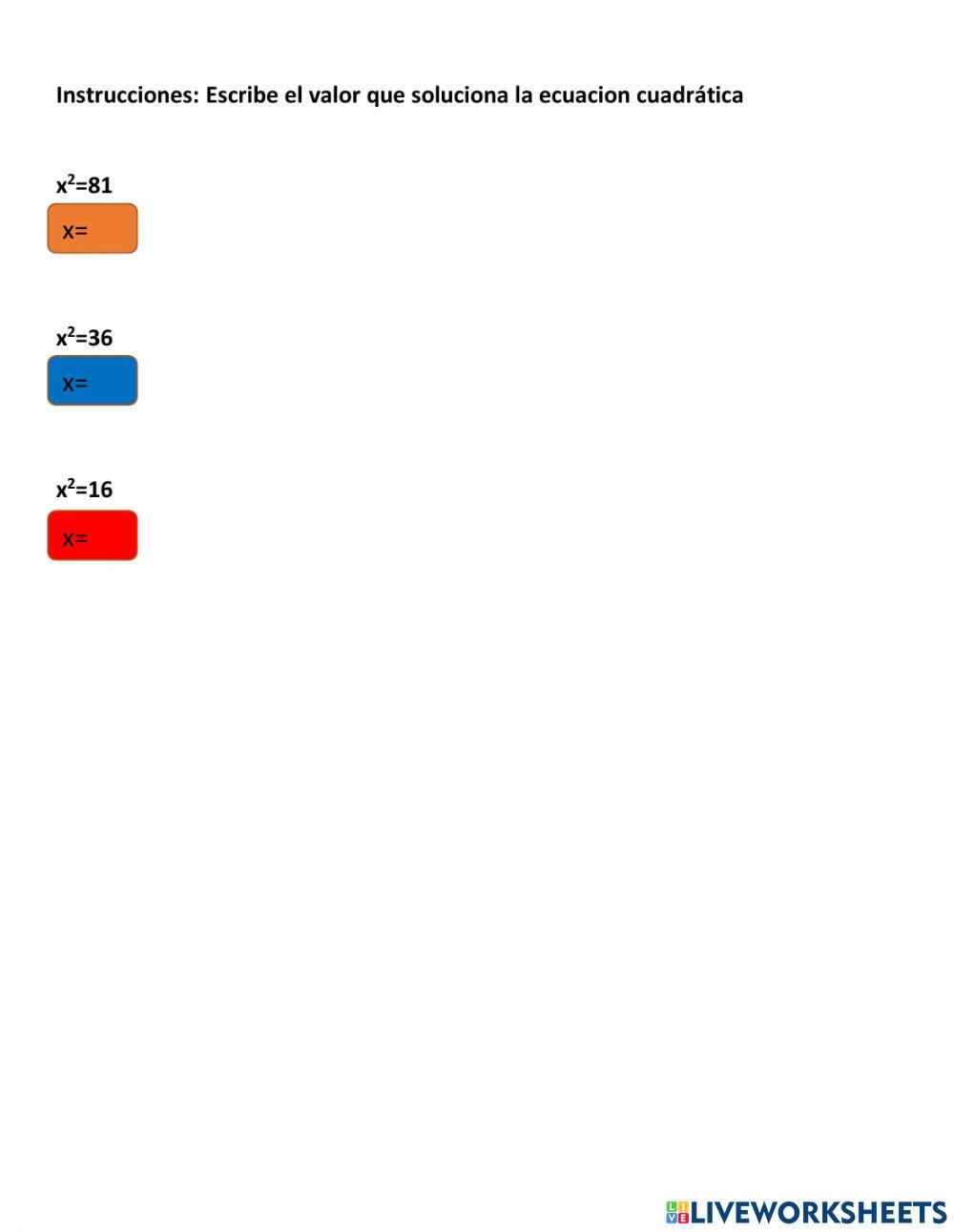 Ecuaciones de segundo grado 1