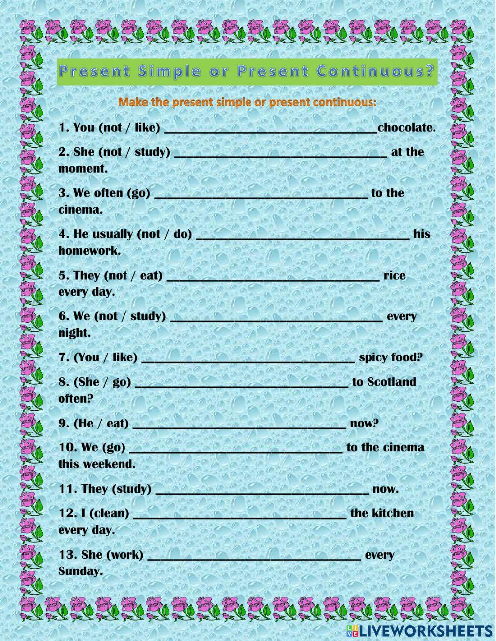 Present Simple vs Present Continuous