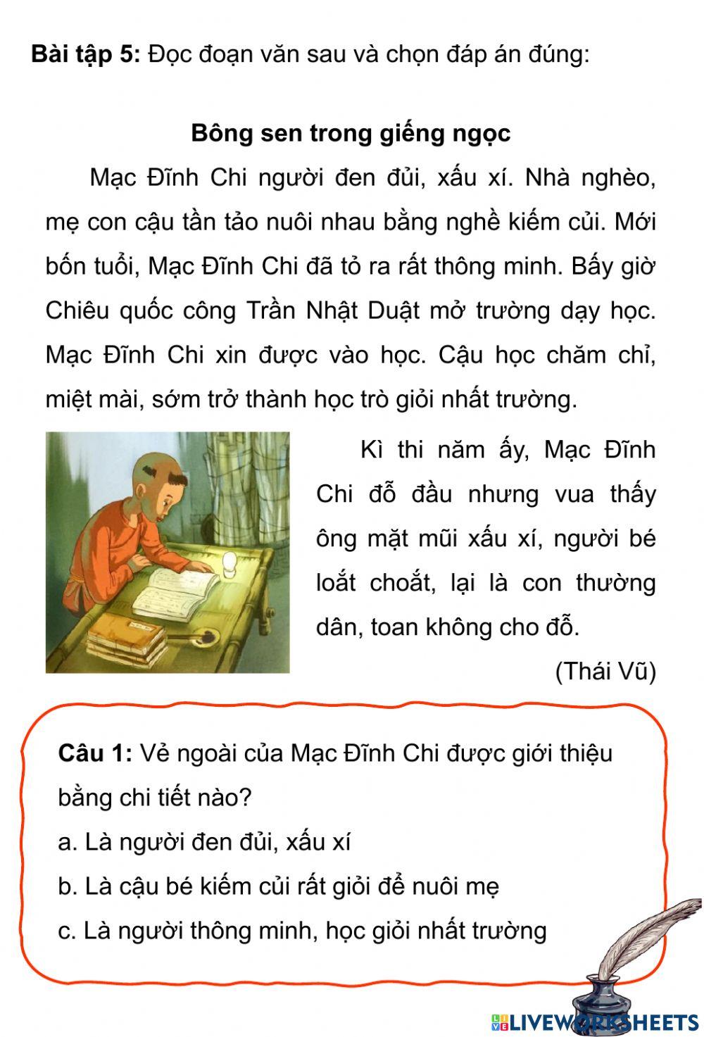 Phiếu bài tập tuần 20 Tiếng Việt lớp 4